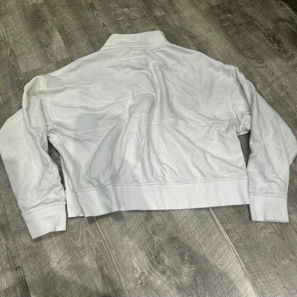 Aerie‎ White Cropped Fleece Pullover Henley Sweatshirt Small - Picture 6 of 7